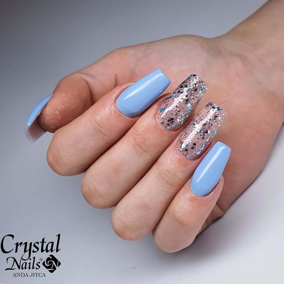 CN 3S CrystaLac 8ml #145 - Glitter turquoise THF - Image 2