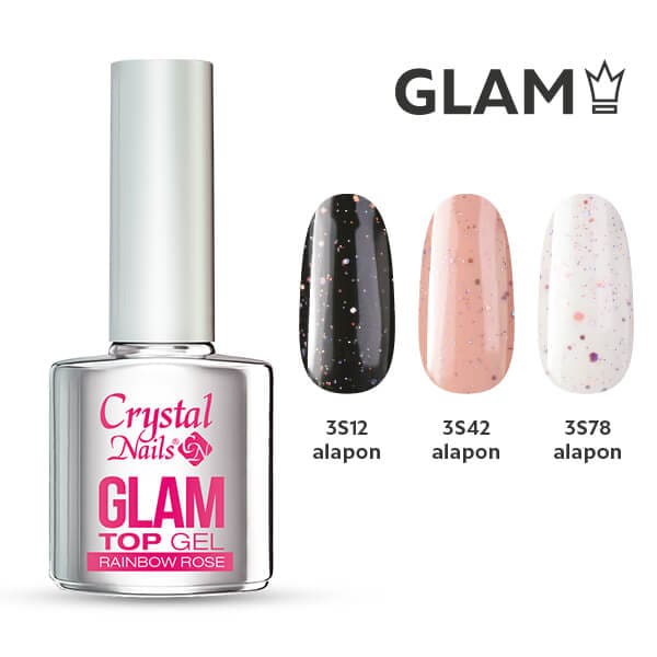 CN Glam top gel 4ml - Rainbow rose THF