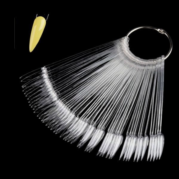 CN Glærar stiletto prufur með hring 50 stk. (30mm)