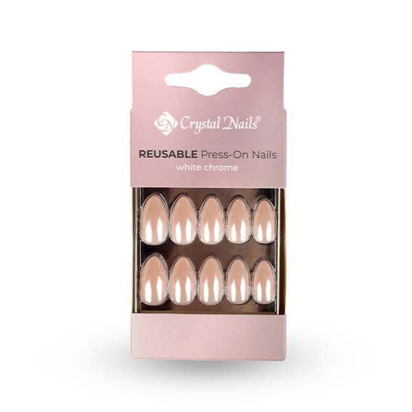 CN Press On Nail tip - White chrome